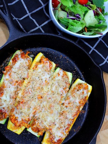 Chicken Parm Zucchini Boats