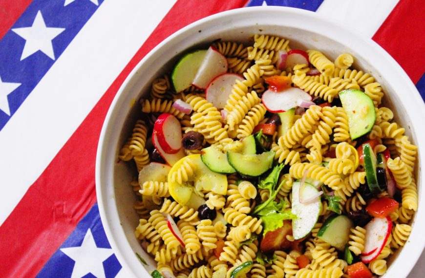 Healthy BBQ Tips with bonus recipe: Italian Veggie Chickpea Pasta Salad