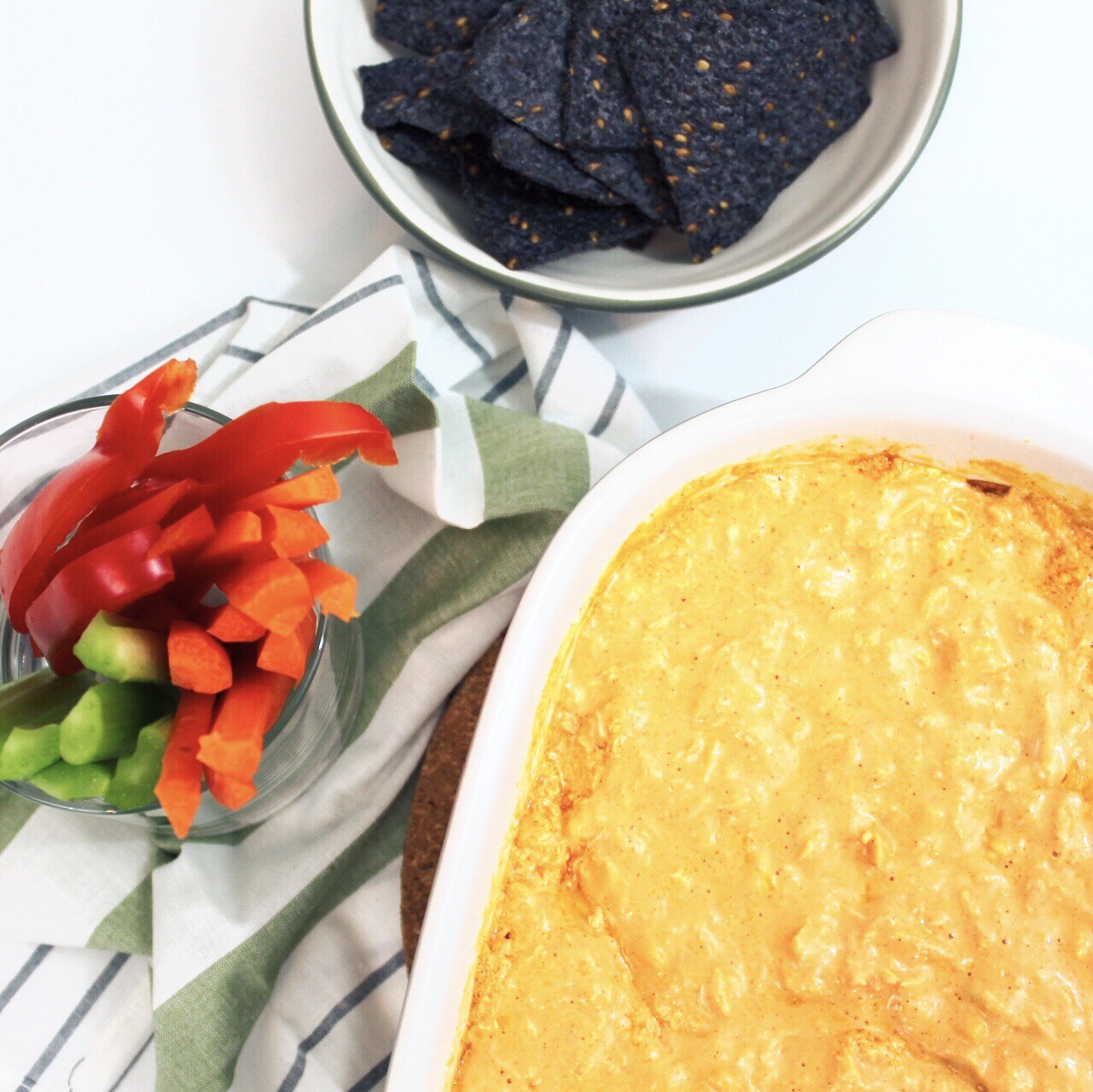 Healthier Superbowl with Buffalo chicken dip
